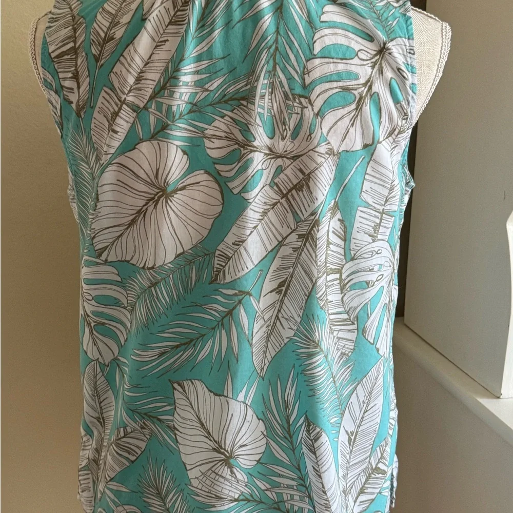Talbots Leaf Print Top - Picture 3 of 5